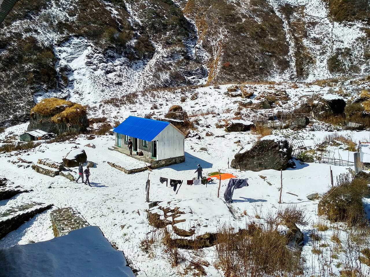 Snow at Machapuchare Base Camp